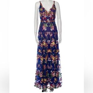 Exquisite Marchesa Notte Floral Print Long Gown - Size 2 (Medium)